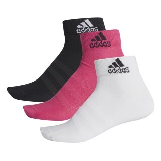 adidas Sportsocken Ankle Light schwarz/weiss/pink - 3 Paar