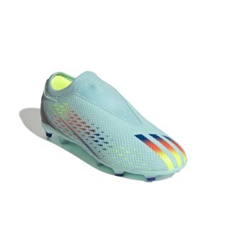 adidas Fussballschuhe X Speedportal.3 LL FG (ohne Schnürsenkel, für feste Böden) aquablau/bunt Kinder