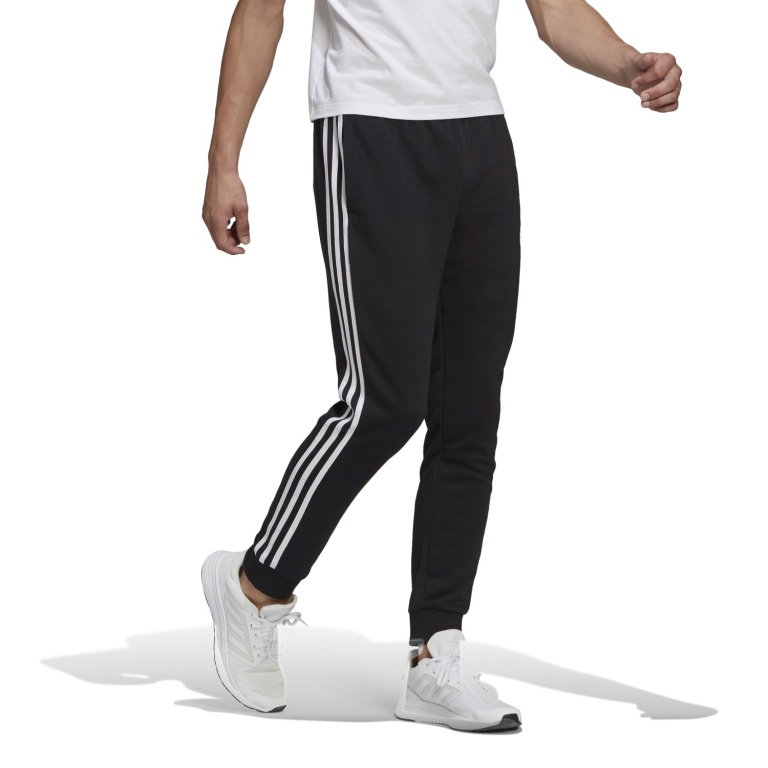 adidas Freizeit-Jogginghose Essentials French Terry Tapered Cuff 3-Streifen  Hose schwarz Herren online bestellen