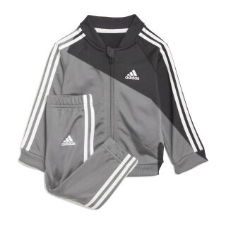 adidas Trainingsanzug 3-Streifen Tricot schwarz/grau Kleinkinder