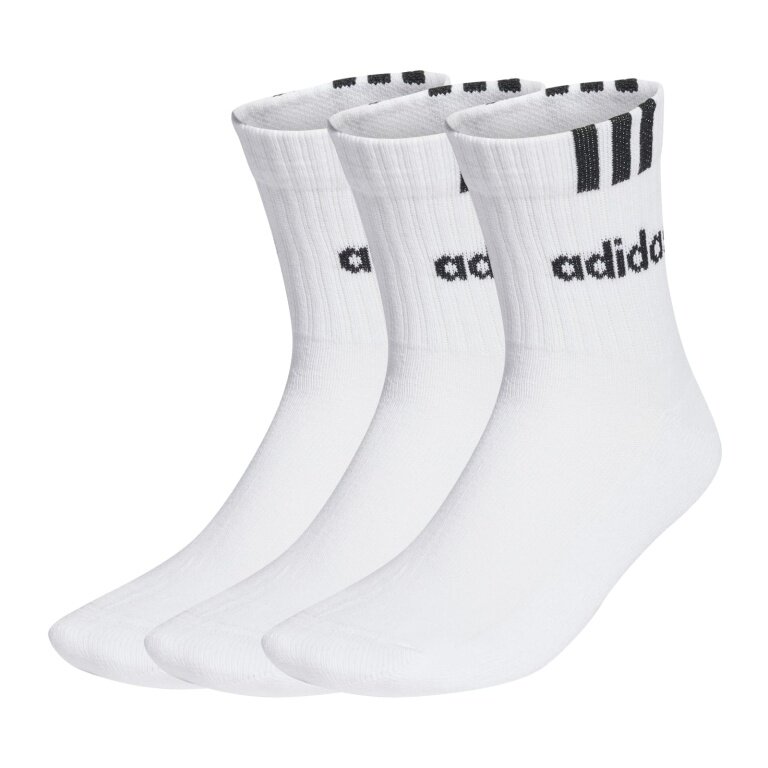 adidas Sportsocken Crew Cushion 3-Streifen Linear weiss - 3 Paar