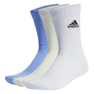 adidas Sportsocken Crew Cushion (Fußgewölbeunterstützung, durchgehend gepolstert) blau/linengrün - 3 Paar