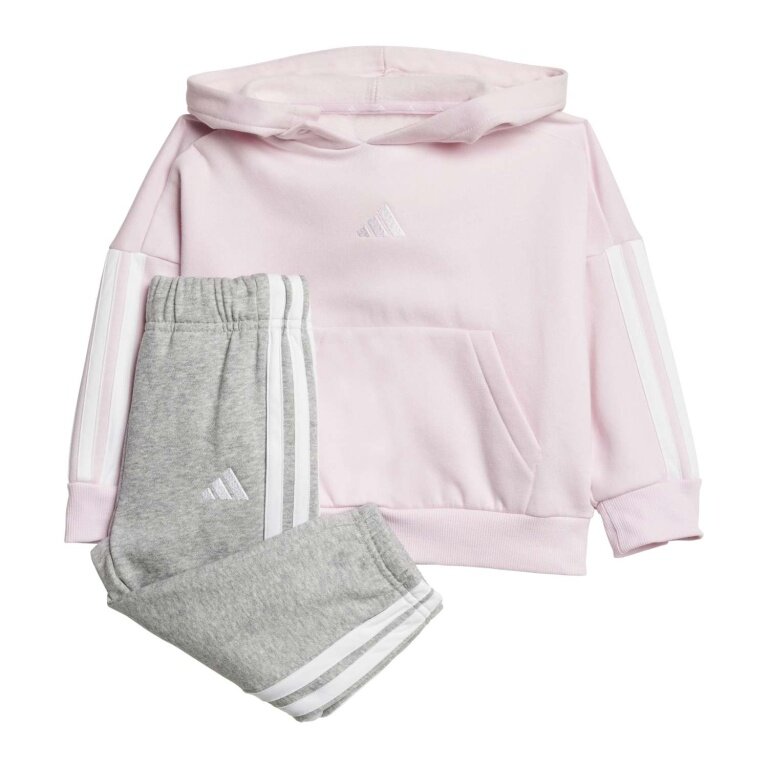 adidas Jogginganzug Essentials (Baumwolle-Mischung) pink/grau Kleinkinder Mädchen
