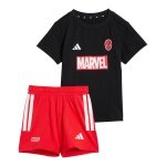 adidas Jogginganzug Marvel Spider-Man (T-shirt und kurze Hose) schwarz/rot Kleinkinder