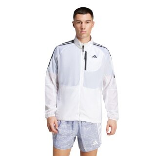 adidas Lauf-Trainingsjacke Own the Run 3-Streifen Packable weiss Herren