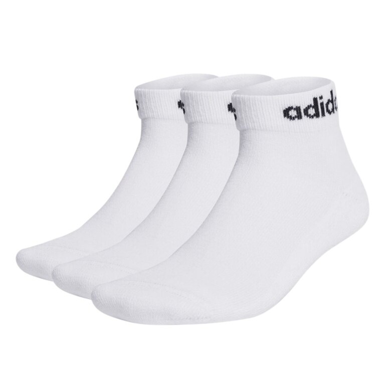 adidas Sportsocken Linear Crew Ankle (Baumwolle, durchgehend gepolstert) weiss - 3 Paar