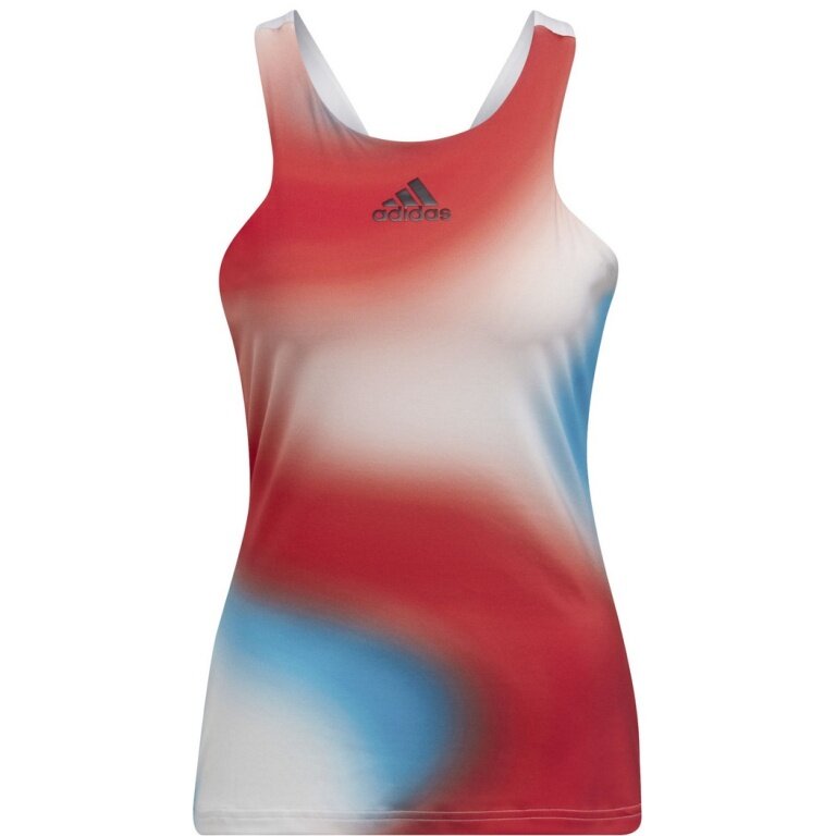 adidas Tennis-Tank Melbourne Printed Y-Tanktop rot/blau/weiss Damen