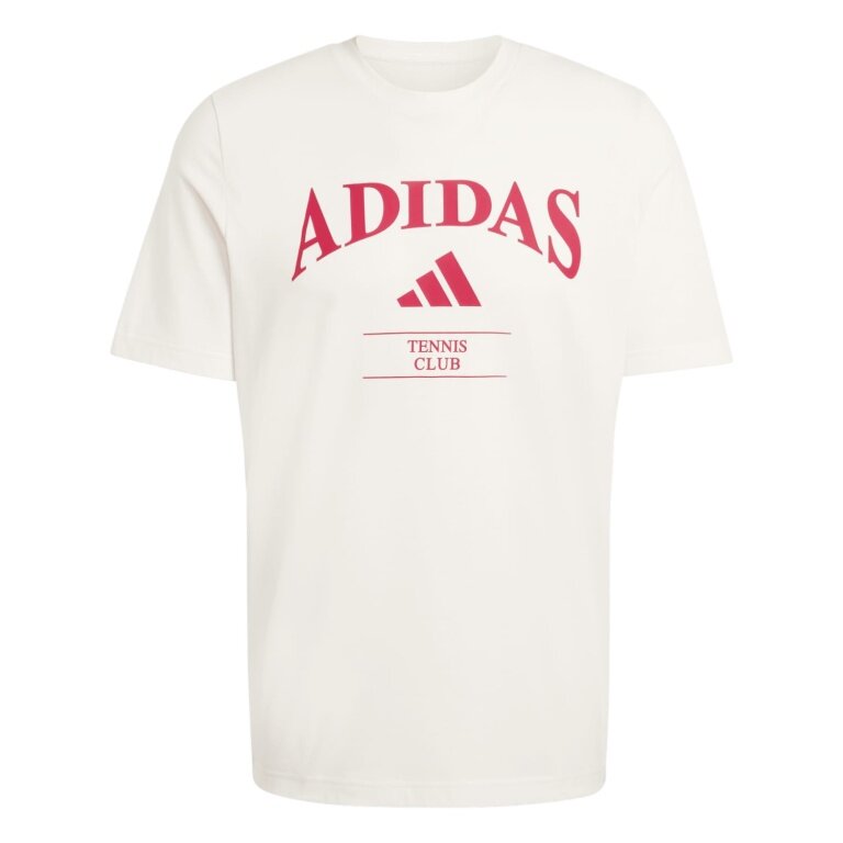 adidas Tennis Tshirt Heritage Graphic (Retro-Look) weiss/rot Herren