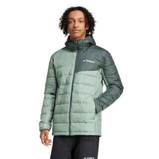 adidas Daunenjacke Terrex Multi Light Hooded (warm, wasserabweisend) hellgrün/olive Herren