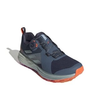 adidas Trail-Laufschuhe Terrex Two (BOA-Schnürsystem, atmungsaktiv) dunkelblau/silber Herren