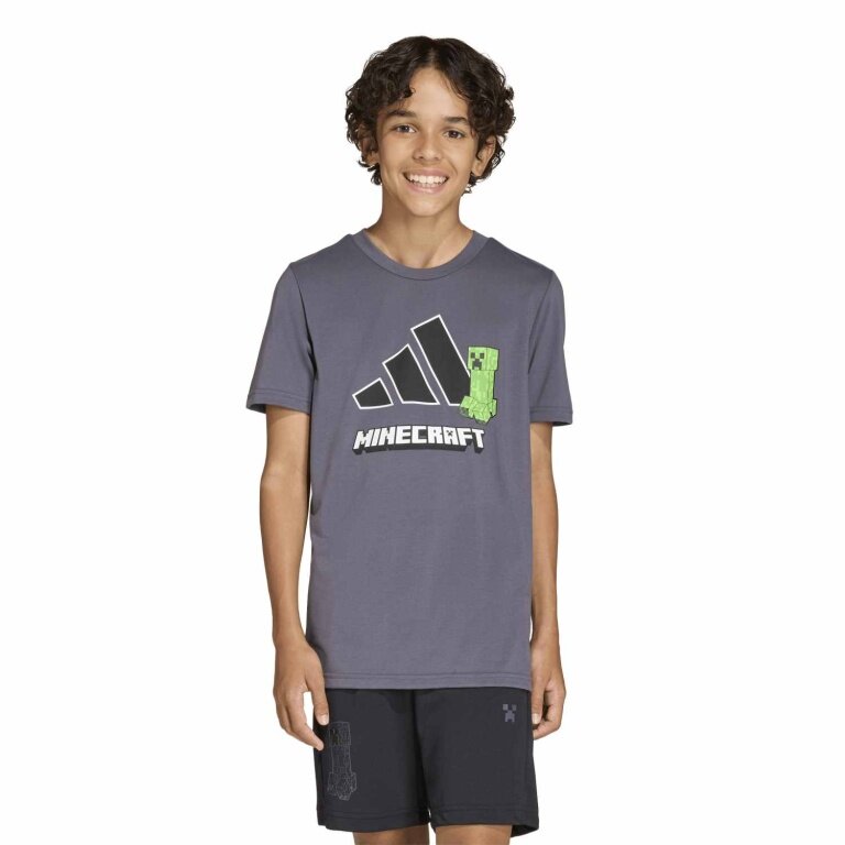 adidas Trainings-Tshirt Minecraft grau Jungen