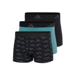 adidas Unterwäsche Boxershorts Trunk Active Flex Cotton schwarz/tealblau Herren - 3 Stück