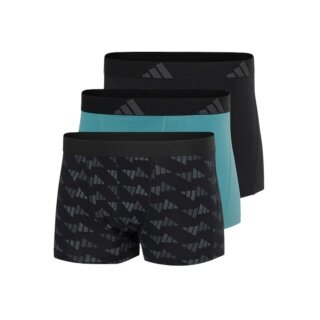 adidas Unterwäsche Boxershorts Trunk Active Flex Cotton schwarz/tealblau Herren - 3 Stück