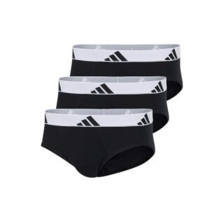 adidas Unterwäsche Slip Brief Active Flex Cotton - schwarz/weiss - 3 Stück