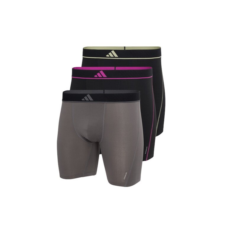 adidas Unterwäsche Boxershorts Brief Active Micro Flex Eco mehrfarbig schwarz/grau Herren - 3 Stück