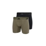 adidas Unterwäsche Boxershorts Ergonomic Brief schwarz/grün - 2 Stück