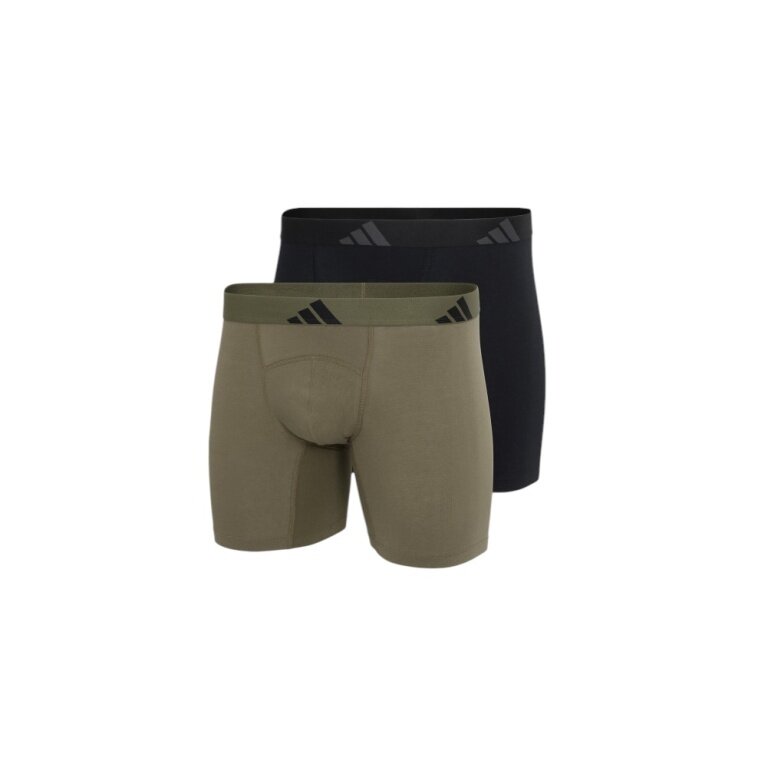 adidas Unterwäsche Boxershorts Ergonomic Brief schwarz/grün - 2 Stück