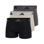 adidas Unterwäsche Boxershorts Trunk Active Flex Cotton schwarz/beige/grau Herren - 3 Stück