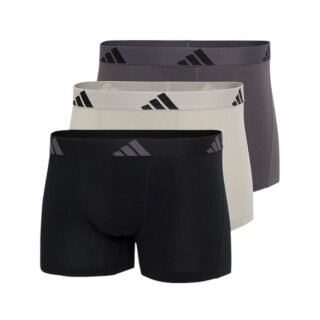 adidas Unterwäsche Boxershorts Trunk Active Flex Cotton schwarz/beige/grau Herren - 3 Stück