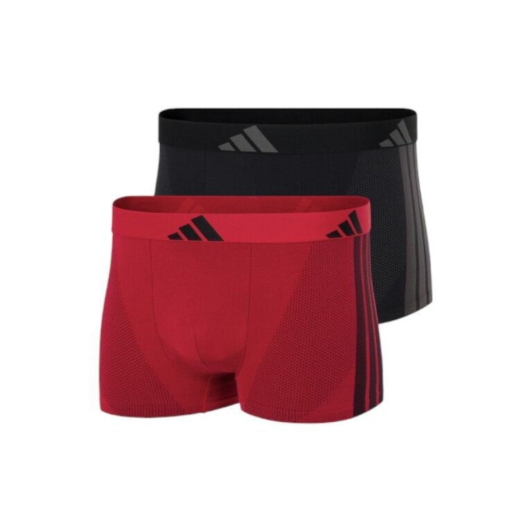 adidas Unterwäsche Boxershorts Trunk Active Micro Stretch Seamless - schwarz/rot - 2 Stück