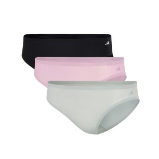 adidas Unterwäsche Slip Bikini (perfekte Passform) schwarz/grau/pink Damen - 3 Stück