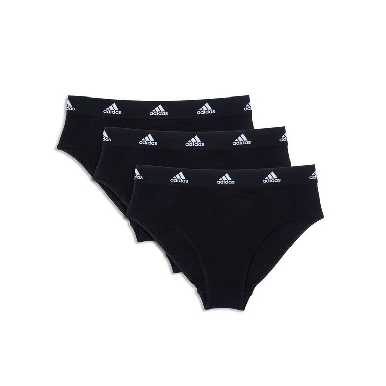 adidas Unterwäsche Slip Bikini (95% Baumwolle) schwarz Damen - 3 Stück