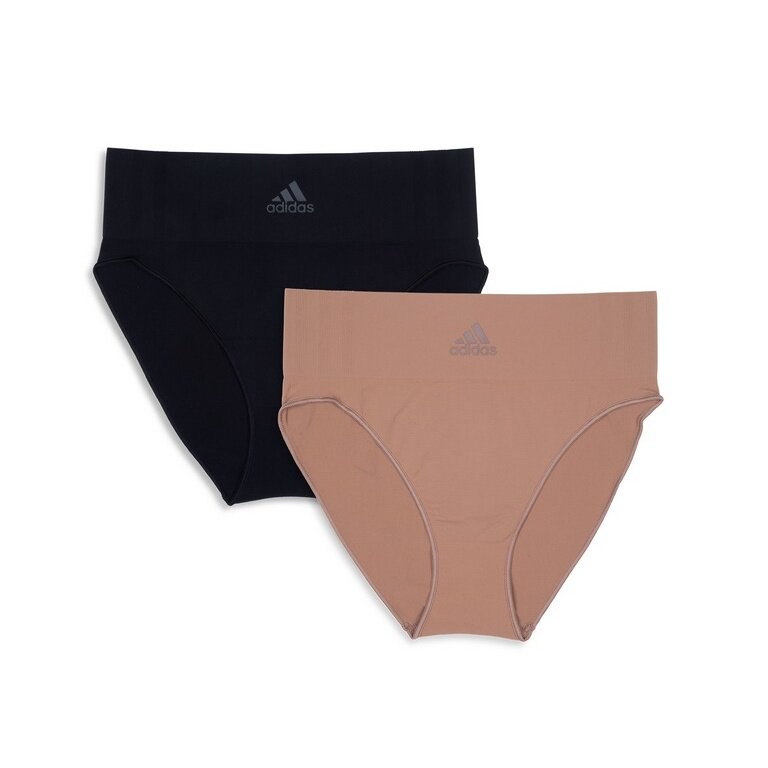 adidas Unterwäsche Slip Bikini (perfekte Passform) beige/schwarz Damen - 2 Stück