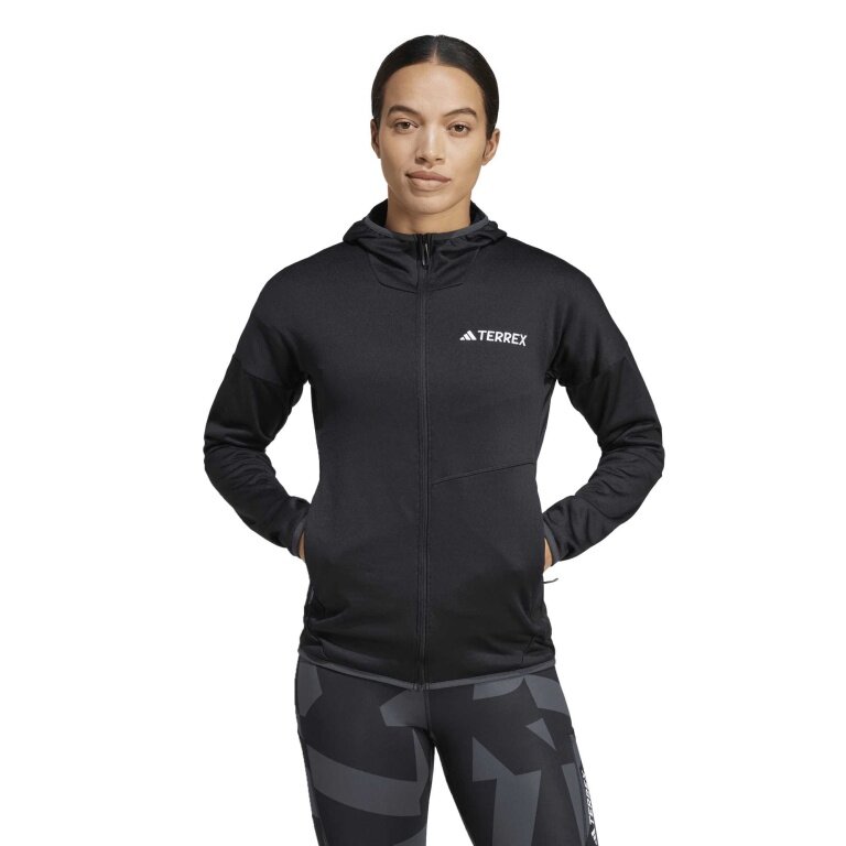 adidas Wanderjacke Terrex Xperior Climawarm Light Fleece (schmal geschnitten) schwarz Damen