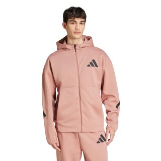 adidas Kapuzenpullover Z.N.E. Zip-Hoodie (Baumwolle/Polyester) rosa/hellorange Herren
