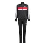 adidas Trainingsanzug Seasonal Essentials Tiberio 3-Streifen schwarz/weiss/rot Kinder