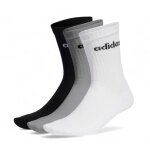 adidas Sportsocken Linear Crew Cushioned (Baumwolle) weiss/grau/schwarz - 3 Paar