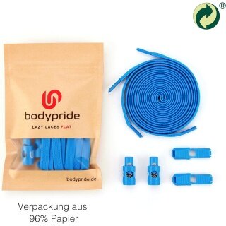 bodypride Schnürsenkel Flat/flach modisch azurblau 120cm - 1 Paar