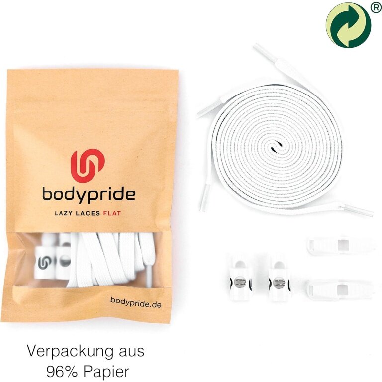 bodypride Schnürsenkel Flat/flach modisch weiss 120cm - 1 Paar