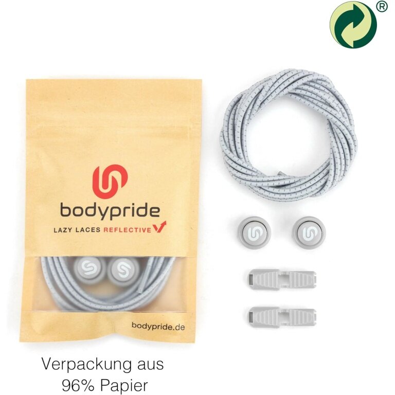 bodypride Schnürsenkel Rund/reflektierend grau 120cm - 1 Paar