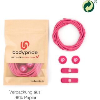 bodypride Schnürsenkel Rund/reflektierend rosa 120cm - 1 Paar
