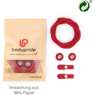 bodypride Schnürsenkel Rund/reflektierend rot 120cm - 1 Paar