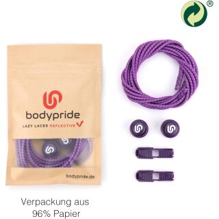 bodypride Schnürsenkel Rund/reflektierend violett 120cm - 1 Paar