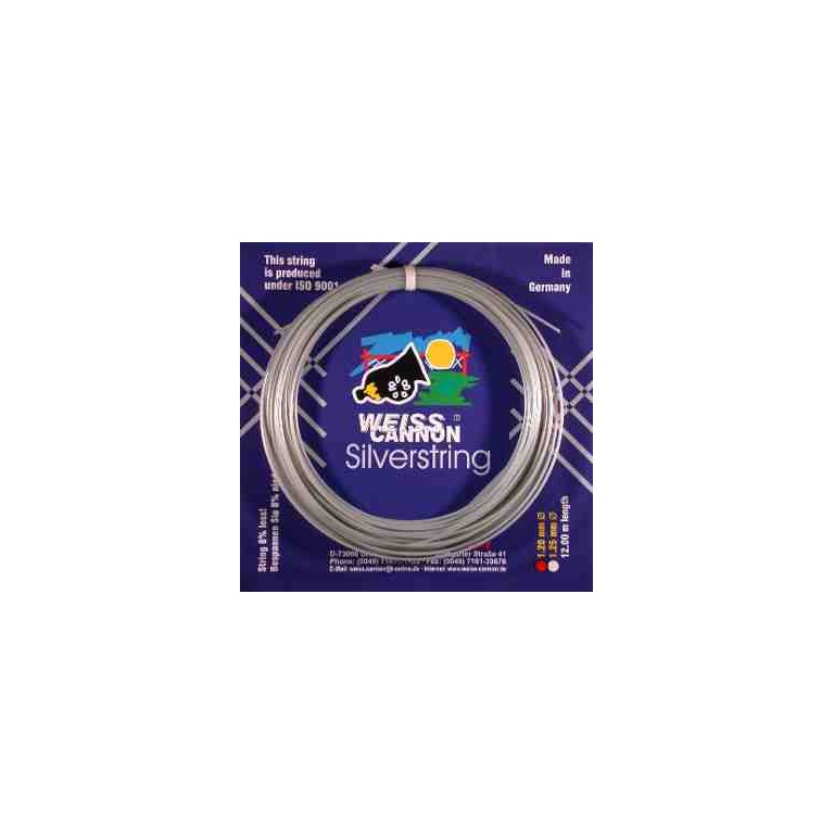 WeissCannon Tennissaite Silverstring (Haltbarkeit+Power) silber 12m Set