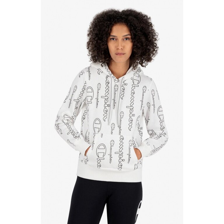Champion Kapuzenpullover (Hoodie) American Classic Graphic Logo Schriftzug weiss Damen