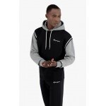 Champion Kapuzenpullover (Baumwoll-Hoodie) kontrastfarben mit kleinem Logo schwarz Herren