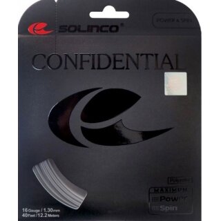Solinco Tennissaite Confidential (Haltbarkeit+Spielgefühl) grau 12m Set