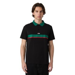 Fila Freizeit-Polo Sagano Pique (100% Baumwolle) schwarz Herren