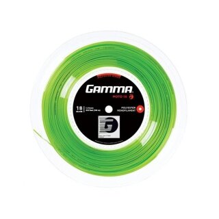 Gamma Tennissaite Moto (Haltbarkeit+Spin) limegrün 100m Rolle