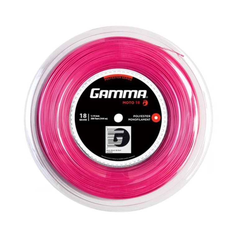 Gamma Tennissaite Moto (Haltbarkeit+Spin) pink 100m Rolle
