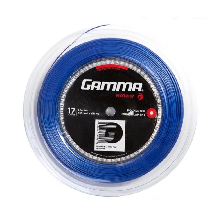 Gamma Tennissaite Moto (Haltbarkeit+Spin) 5 Jahre Limited Edition blau 100m Rolle