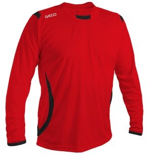 GECO Sport-Langarmshirt Levante (100% Polyester) rot/schwarz Herren