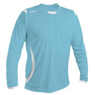 GECO Sport-Langarmshirt Levante (100% Polyester) hellblau/weiss Herren