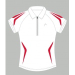 Head Polo Zip weiß/rot Damen (Größe S)