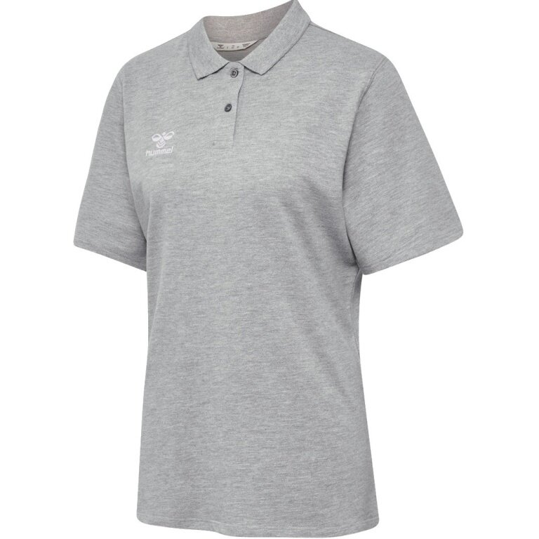 hummel Sport/Freizeit-Polo hmlGO 2.0 (Bio-Baumwolle) Kurzarm grau Damen