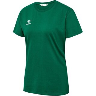 hummel Sport/Freizeit-Shirt hmlGO 2.0 (Bio-Baumwolle, klassisch Design) Kurzarm dunkelgrün Damen